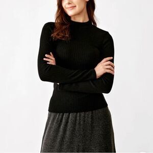 👍🏻Cashmere-Like Thermal Mock Neck Top Black